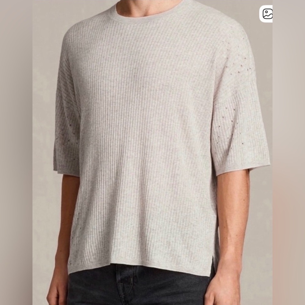 All Saints Men’s Jace Short Sleeved Crew Sweater Size Small
